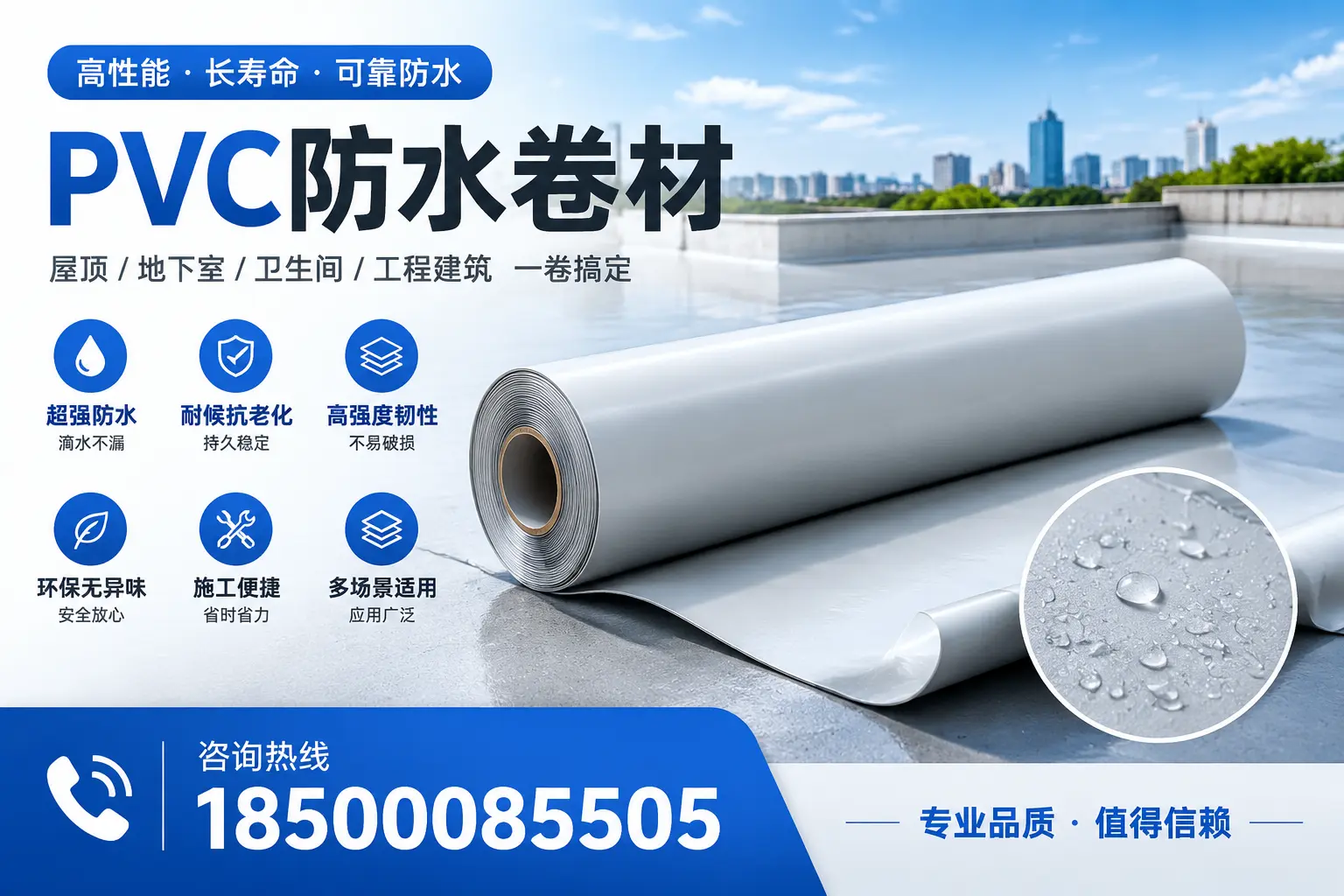PVC防水卷材的防水效果评测，适合荆门的科学依据